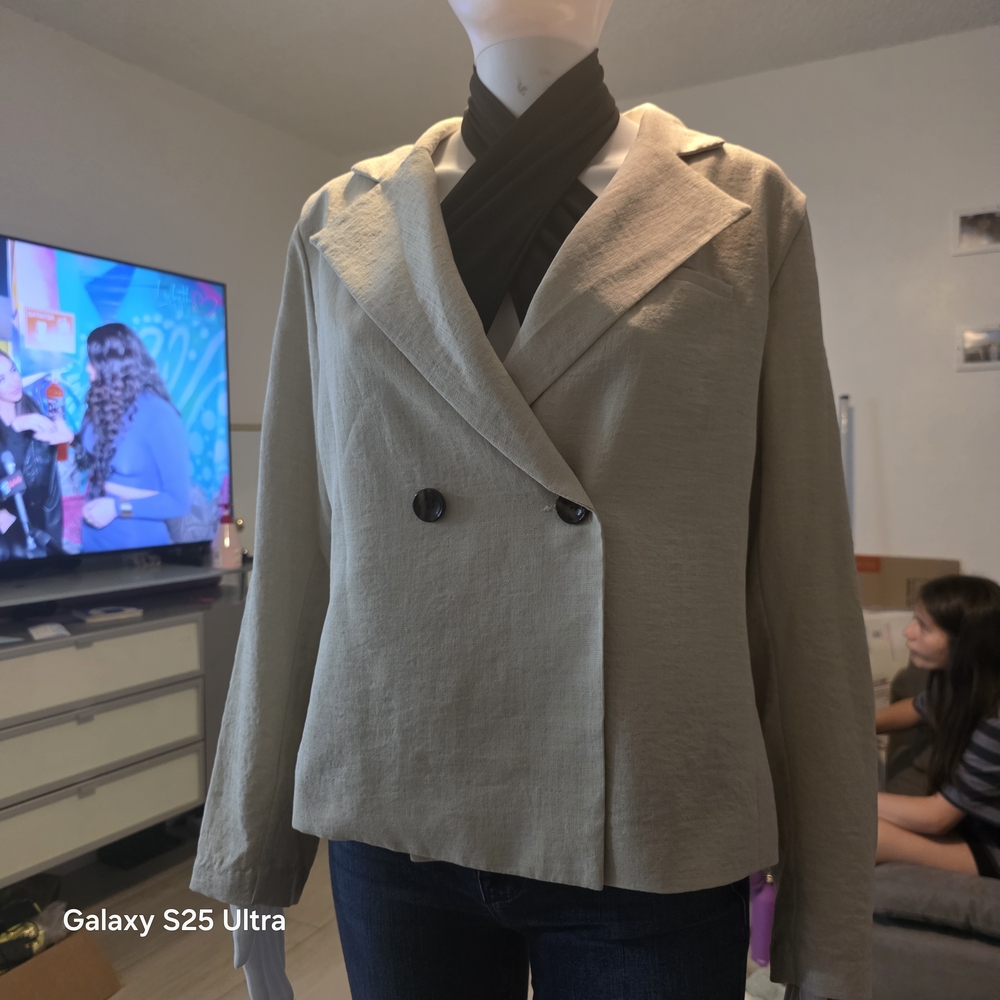 Ref W007 Others Follow Beige Double-Breasted Blazer